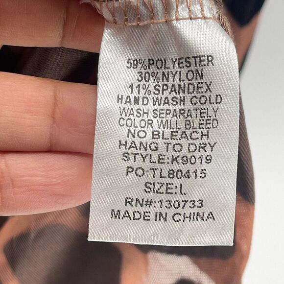 Umgee Women’s Brown Black Animal Print Velvet Burnout Button Front Blouse Large - Picture 10 of 12